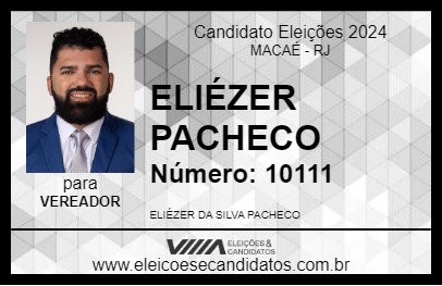 Candidato ELIÉZER PACHECO 2024 - MACAÉ - Eleições