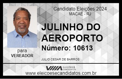 Candidato JULINHO DO AEROPORTO 2024 - MACAÉ - Eleições