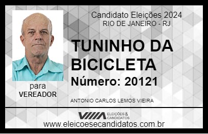 Candidato TUNINHO DA BICICLETA 2024 - RIO DE JANEIRO - Eleições