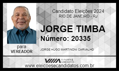 Candidato JORGE TIMBA 2024 - RIO DE JANEIRO - Eleições