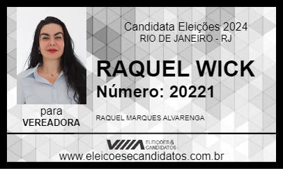 Candidato RAQUEL WICK 2024 - RIO DE JANEIRO - Eleições