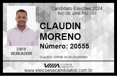 Candidato CLAUDIN MORENO 2024 - RIO DE JANEIRO - Eleições