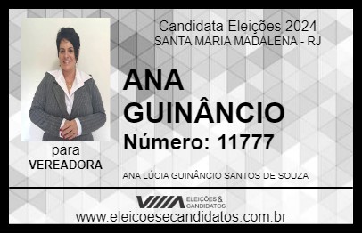 Candidato ANA GUINÂNCIO 2024 - SANTA MARIA MADALENA - Eleições