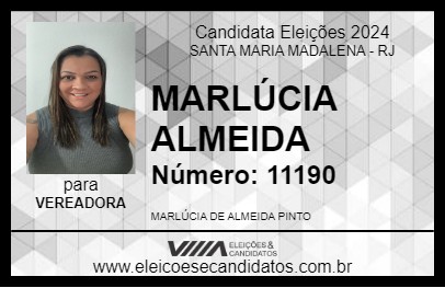 Candidato MARLÚCIA ALMEIDA 2024 - SANTA MARIA MADALENA - Eleições