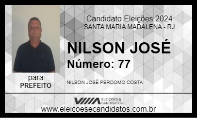 Candidato NILSON JOSÉ 2024 - SANTA MARIA MADALENA - Eleições