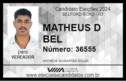 Candidato MATHEUS D BEL 2024 - BELFORD ROXO - Eleições