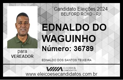 Candidato EDNALDO DOS SANTOS TEIXEIRA 2024 - BELFORD ROXO - Eleições