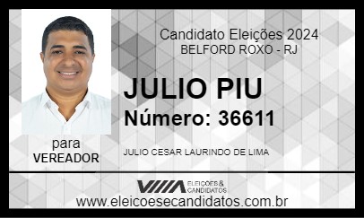 Candidato JULIO PIU 2024 - BELFORD ROXO - Eleições