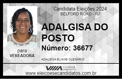 Candidato ADALGISA DO POSTO 2024 - BELFORD ROXO - Eleições