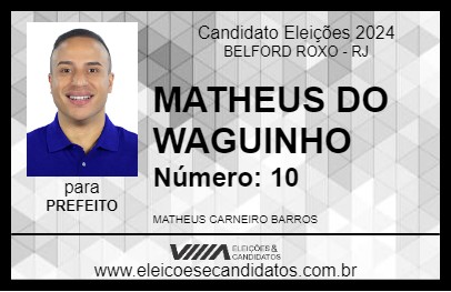 Candidato MATHEUS DO WAGUINHO 2024 - BELFORD ROXO - Eleições