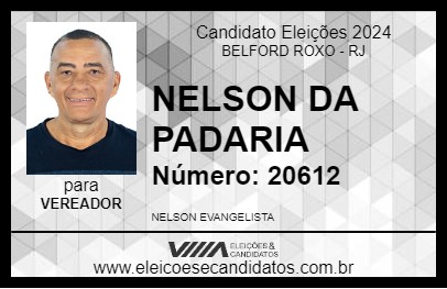 Candidato NELSON DA PADARIA 2024 - BELFORD ROXO - Eleições