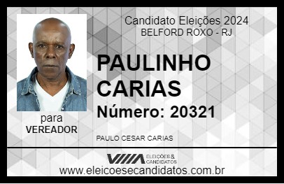 Candidato PAULINHO CARIAS 2024 - BELFORD ROXO - Eleições