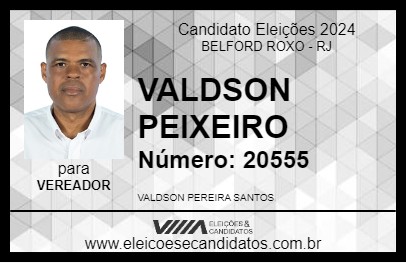 Candidato VALDSON PEIXEIRO 2024 - BELFORD ROXO - Eleições