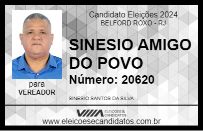 Candidato SINESIO AMIGO DO POVO 2024 - BELFORD ROXO - Eleições