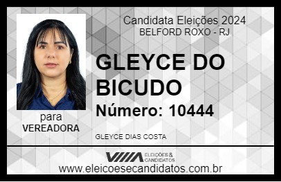 Candidato GLEYCE DO BICUDO 2024 - BELFORD ROXO - Eleições