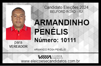 Candidato ARMANDINHO PENÉLIS 2024 - BELFORD ROXO - Eleições