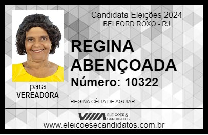 Candidato REGINA ABENÇOADA 2024 - BELFORD ROXO - Eleições