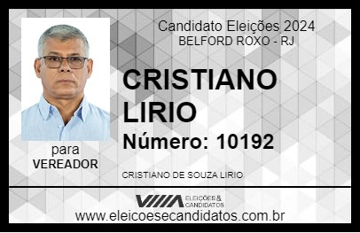 Candidato CRISTIANO LIRIO 2024 - BELFORD ROXO - Eleições