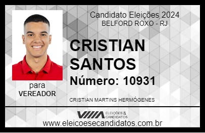 Candidato CRISTIAN SANTOS 2024 - BELFORD ROXO - Eleições