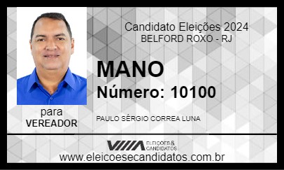 Candidato MANO 2024 - BELFORD ROXO - Eleições