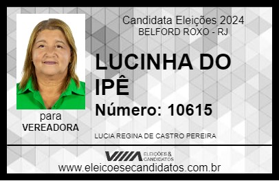 Candidato LUCINHA DO IPÊ 2024 - BELFORD ROXO - Eleições