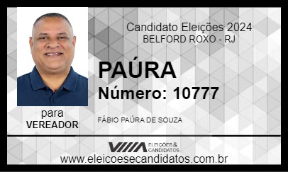 Candidato PAÚRA 2024 - BELFORD ROXO - Eleições