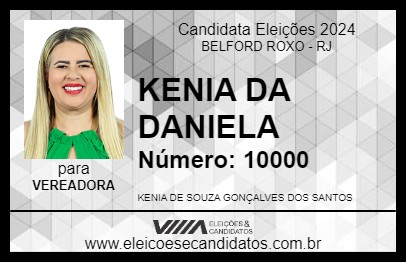 Candidato KENIA DA DANIELA 2024 - BELFORD ROXO - Eleições