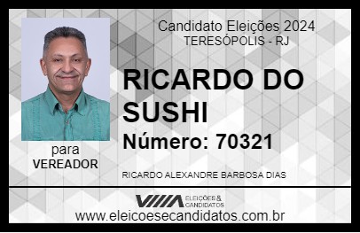 Candidato RICARDO DO SUSHI 2024 - TERESÓPOLIS - Eleições