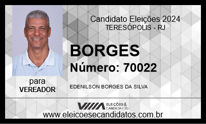 Candidato BORGES 2024 - TERESÓPOLIS - Eleições