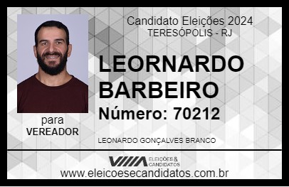 Candidato LEORNARDO BARBEIRO 2024 - TERESÓPOLIS - Eleições