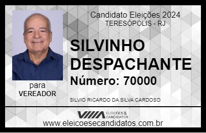 Candidato SILVINHO DESPACHANTE 2024 - TERESÓPOLIS - Eleições