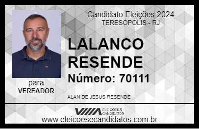 Candidato LALANCO RESENDE 2024 - TERESÓPOLIS - Eleições