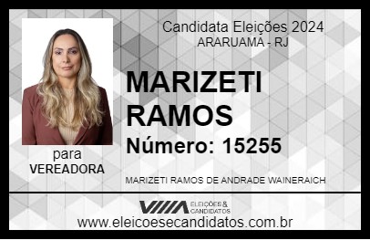 Candidato MARIZETI RAMOS 2024 - ARARUAMA - Eleições