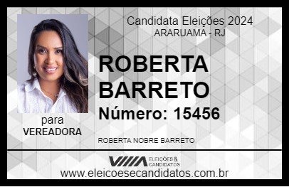 Candidato ROBERTA BARRETO 2024 - ARARUAMA - Eleições