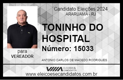 Candidato TONINHO DO HOSPITAL 2024 - ARARUAMA - Eleições