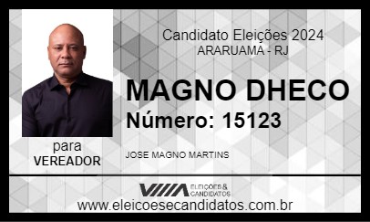 Candidato MAGNO DHECO 2024 - ARARUAMA - Eleições