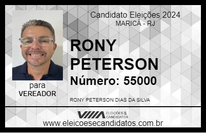 Candidato RONY PETERSON 2024 - MARICÁ - Eleições