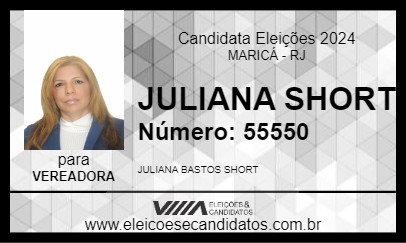 Candidato JULIANA SHORT 2024 - MARICÁ - Eleições