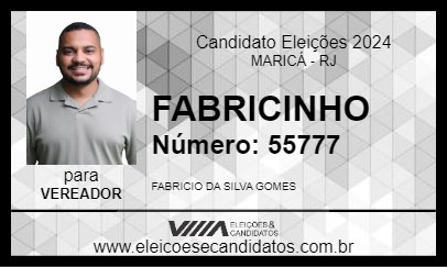 Candidato FABRICINHO 2024 - MARICÁ - Eleições