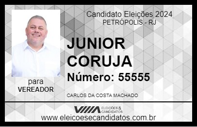 Candidato JUNIOR CORUJA 2024 - PETRÓPOLIS - Eleições