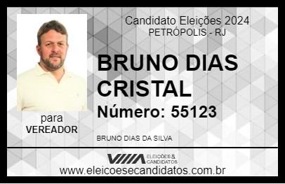 Candidato BRUNO DIAS CRISTAL 2024 - PETRÓPOLIS - Eleições