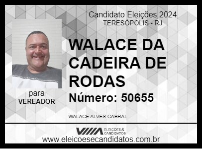 Candidato WALACE DA CADEIRA DE RODAS 2024 - TERESÓPOLIS - Eleições