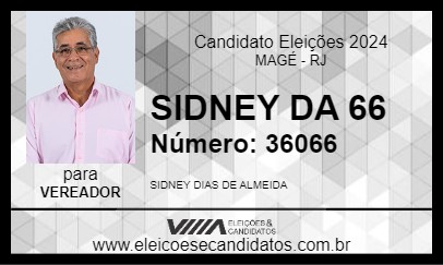 Candidato SIDNEY DA 66 2024 - MAGÉ - Eleições