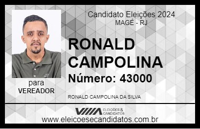 Candidato RONALD CAMPOLINA 2024 - MAGÉ - Eleições