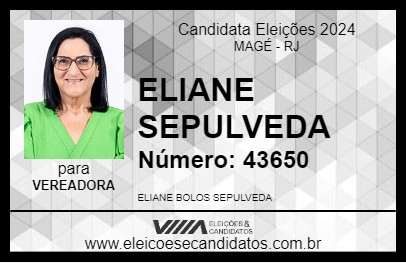 Candidato ELIANE SEPULVEDA 2024 - MAGÉ - Eleições