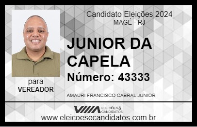 Candidato JUNIOR DA CAPELA 2024 - MAGÉ - Eleições