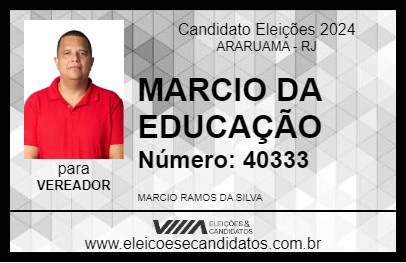 Candidato MARCIO DA EDUCAÇÃO 2024 - ARARUAMA - Eleições