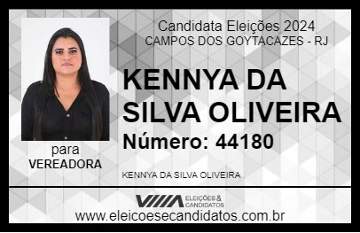 Candidato KENNYA DA SILVA OLIVEIRA 2024 - CAMPOS DOS GOYTACAZES - Eleições