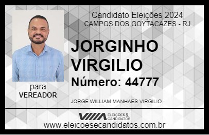 Candidato JORGINHO VIRGILIO 2024 - CAMPOS DOS GOYTACAZES - Eleições