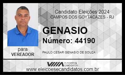 Candidato GENASIO 2024 - CAMPOS DOS GOYTACAZES - Eleições